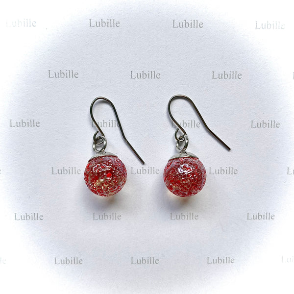 Boucles arg « pépite rouge »