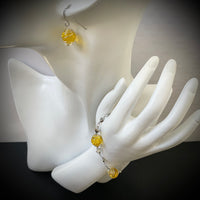 Parure S arg "soleil jaune"