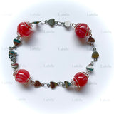 Bracelet arg "bonbon rouge"