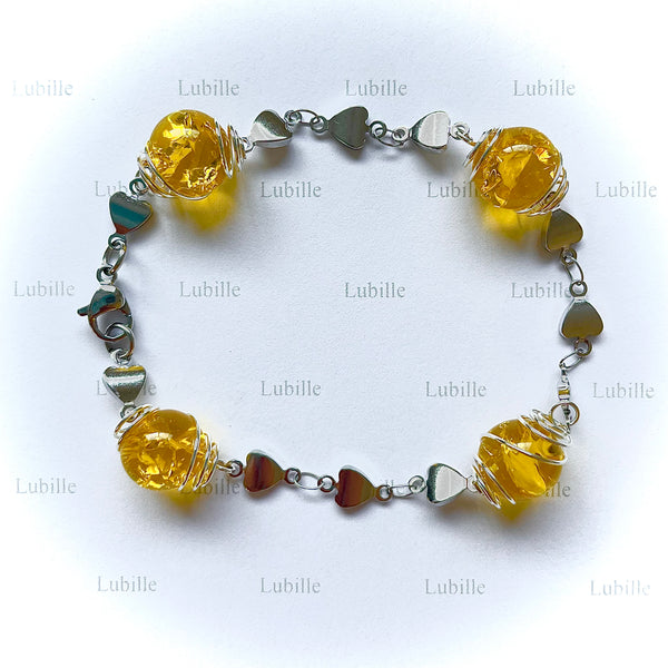 Bracelet arg "soleil jaune"