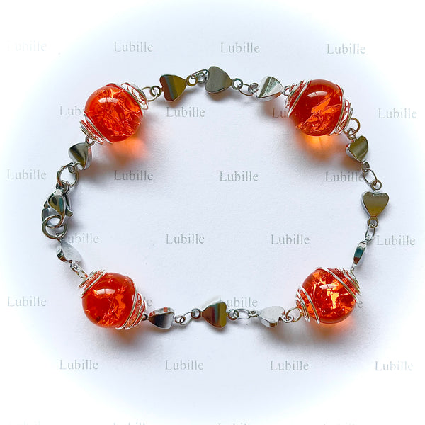 Bracelet argent "orange vitaminé"