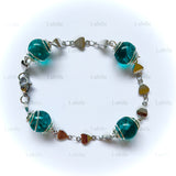 Bracelet arg "bleu paon"