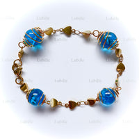 Bracelet or ""bleu azur""