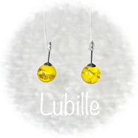 Clous argent "soleil jaune"